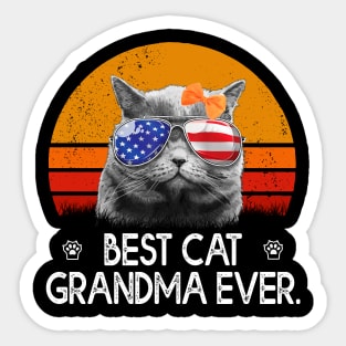 Vintage Best Cat Grandma Ever T-Shirt Sticker